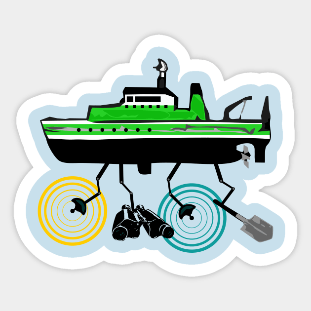 Research Vessel Sticker by Scienceosaurus